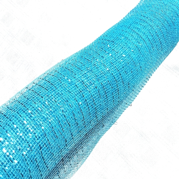 💜 Nicole Mesh Fabric Crafting Reefs Ribbons DIY Material Roll Metallic Blue - Picture 2 of 5